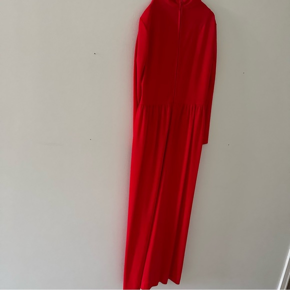 Vintage 1970's maxi evening gown ruched medium handmaids tale dress - Picture 3 of 11